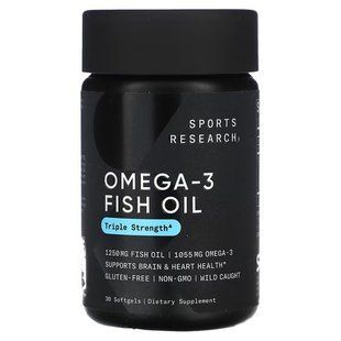 Sports Research Omega-3 Fish Oil Triple Strength 30 softgels Омега-3