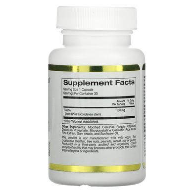 California Gold Nutrition Fisetin with Novusetin 100 mg 30 рослинних капсул Для мозкової активності, нервової системи і сну
