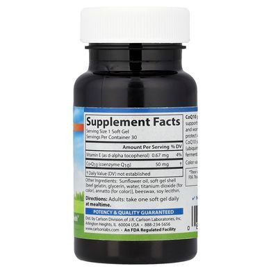 Carlson CoQ10 50 mg 30 softgels Коэнзим Q-10