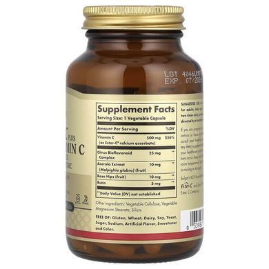 Solgar Ester-C Plus Vitamin C 500 mg 100 вегетаріанських капсул Вітамін С