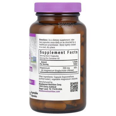 Bluebonnet Nutrition Chelated Magnesium 120 растительных капсул Магний