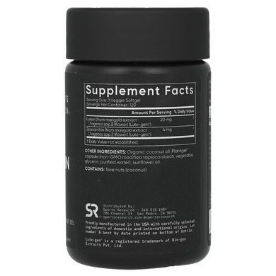 Sports Research Lutein + Zeaxanthin Plant-Based 120 veggie softgels Лютеин