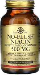 Solgar No-Flush Niacin 500 мг 100 капс. Ниацин (B-3)