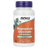NOW Magnesium Glycinate With BioPerine 60 растительных капсул Магний