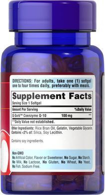 Puritan's Pride Co Q-10 100 mg 30 капсул Коензим Q-10