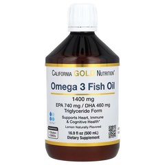 California Gold Nutrition Norwegian Extra Strength Omega 3 Fish Oil Lemon 500 ml Омега-3