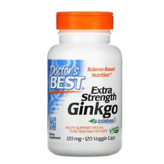 Doctor's Best Extra Strength Ginkgo 120 mg 120 капсул Гінкго Білоба