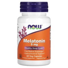 NOW Melatonin 5 mg 60 капсул Мелатонин