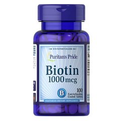 Puritan's Pride Biotin 1000 mcg 100 таб. Біотин (B-7)