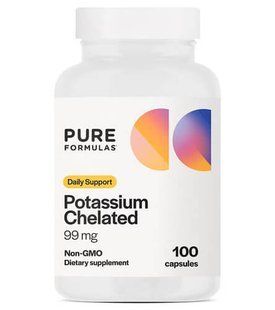 Pure Formulas Potassium Chelated 99 mg 100 Capsules Калий