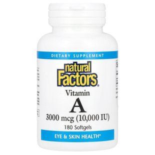 Natural Factors Vitamin A 3,000 mcg (10,000 IU) 180 softgels Витамин А