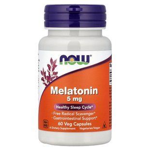 NOW Melatonin 5 mg 60 капсул Мелатонін