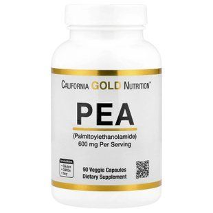California Gold Nutrition PEA 600 mg 90 растительных капсул Для суставов и связок