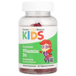 California Gold Nutrition Vitamin D3 For Children 60 жувальних цукерок Вітамін D