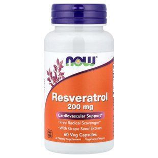 NOW Resveratrol 200 mg 60 VegCaps Ресвератрол