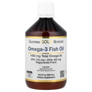 California Gold Nutrition Norwegian Omega-3 (1400 mg) Fish Oil 500 ml Омега-3