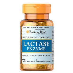 Puritan's Pride Lactase Enzyme 125 mg 120 рідких капсул Ензими
