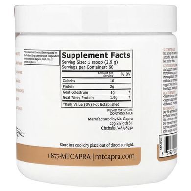 Mt. Capra Goat Colostrum Powder 174 g Молозиво (Colostrum) и Лактоферрин