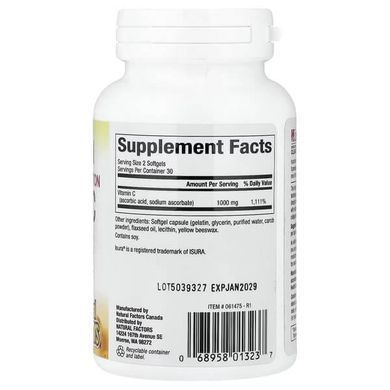 Natural Factors Liposomal Vitamin C 60 рідких капсул Вітамін С