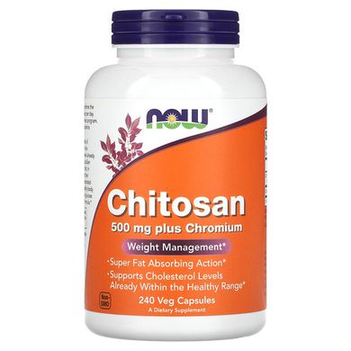 NOW Chitosan Plus Chromium 500 mg 240 капс. Хитозан