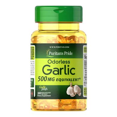 Puritan's Pride Odorless Garlic 500 mg 100 капсул Чеснок