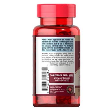 Puritan's Pride Cranberry Fruit Concentrate with C + E 4200 mg 100 капсул Клюква