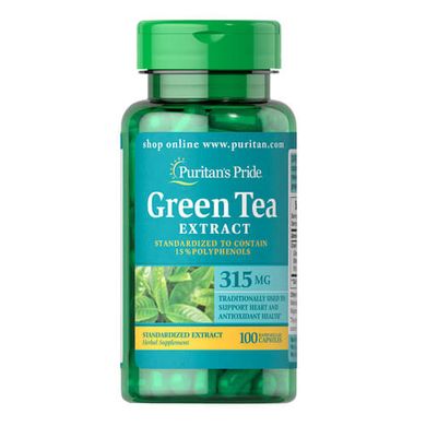 Puritan's Pride Green Tea Extract 315 mg 100 капсул Зеленый чай