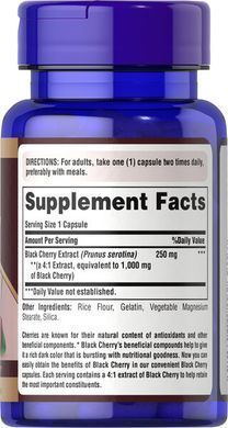 Puritan's Pride Black Cherry Extract 1000 mg 100 caps Вишня экстракт