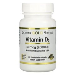 California Gold Nutrition Vitamin D3 2000 IU 90 капс