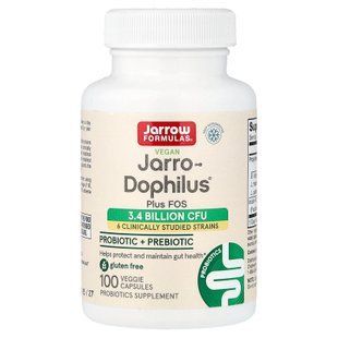 Jarrow Formulas Vegan Jarro-Dophilus Plus FOS 100 рослинних капсул Пробіотики та пребіотики