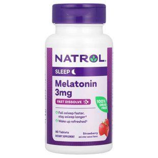 Natrol Melatonin Strawberry 3 mg 90 таблеток Мелатонін