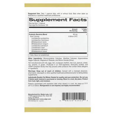 California Gold Nutrition LactoBif Probiotics 5 Billion CFU 120 вегетаріанських капсул Пробіотики та пребіотики