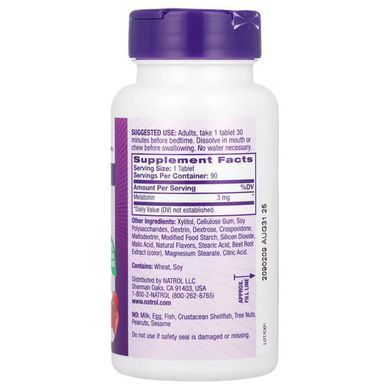 Natrol Melatonin Strawberry 3 mg 90 таблеток Мелатонін