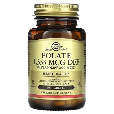 Solgar Folate 1333 мкг 100 таблеток Фолієва кислота (B-9)