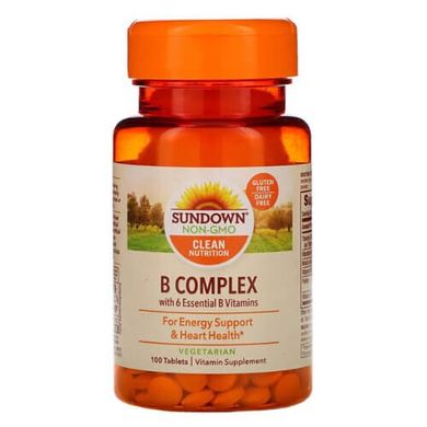 Sundown Naturals B-Complex 100 табл Комплекс вітамінів групи В