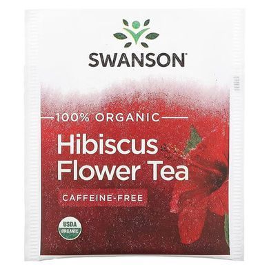Swanson 100% Organic Hibiscus Flower Tea 20 пакетиков Чай и Кофе