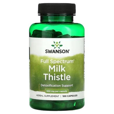 Swanson Milk Thistle Full Spectrum 500 mg 100 капс. Расторопша (Силимарин)