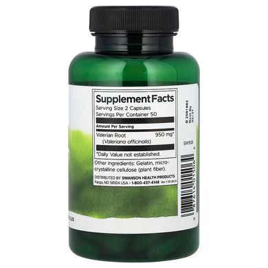 Swanson Valerian Root 475 mg 100 капсул Валеріана