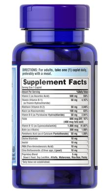 Puritan's Pride Stress Vitamin B-Complex with Vitamin C-500 Timed Release 60 таблеток Вітаміни групи B