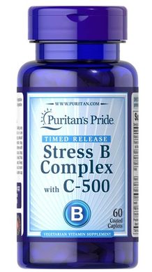 Puritan's Pride Stress Vitamin B-Complex with Vitamin C-500 Timed Release 60 табл Витамины группы B