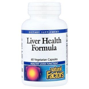 Natural Factors Liver Health Formula 60 рослинних капсул Підтримка печінки та жовчного