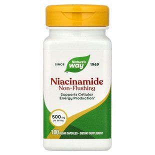 Nature's Way Niacinamide Non-Flushing 500 mg 100 рослинних капсул Ніацин (B-3)