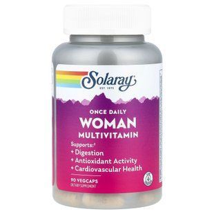 Solaray Once Daily Woman Multivitamin 90 рослинних капсул Вітаміни для жінок