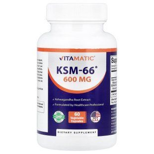 Vitamatic KSM-66 60 растительных капсул Ашваганда