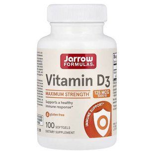 Jarrow Formulas Vitamin D3 125 mcg (5,000 IU) 100 softgels Витамин D