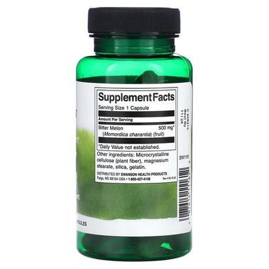 Swanson Full Spectrum Bitter Melon 500 mg 60 Caps (Плохо наклеенная этикетка) Горькая дыня