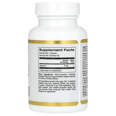 California Gold Nutrition Melatonin 3 mg 90 капс. Мелатонин