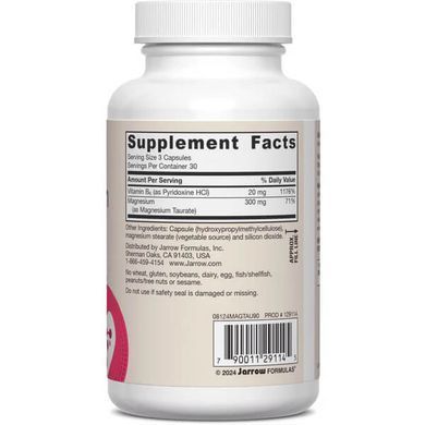 Jarrow Magnesium Taurate 90 рослинних капсул Таурин