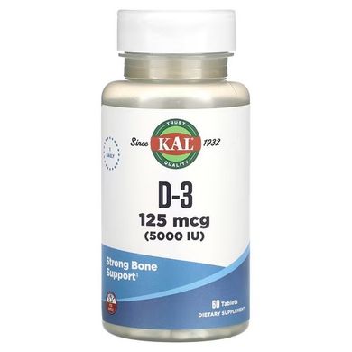 KAL D-3 125 mcg (5,000 IU) 60 табл. Витамин D
