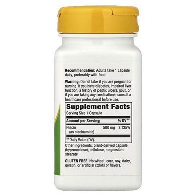 Nature's Way Niacinamide Non-Flushing 500 mg 100 Vegan Capsules Ниацин (B-3)